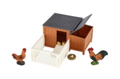 Csirketartó kifutóval műanyagból, tartozékokkal, dobozban 25x16x9cm