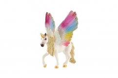 Unicorno con ali arcobaleno zooted plastica 13cm in borsa
