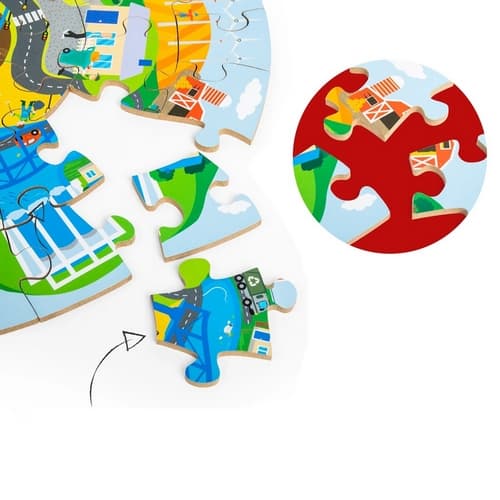 Bigjigs Toys Puzzle circulaire de recyclage