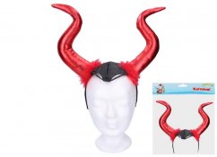 Coarnele diavolului bandă de cap din material textil/plastic în pungă 34x30cm carnaval
