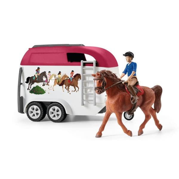 Mașină Schleich Adventure cu remorcă și cal