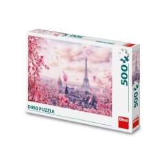 Dino Puzzle Wieża Eiffla w kolorze różowym 500 elementów