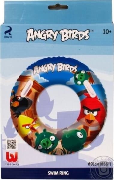 Felfújható gyűrű fogantyúkkal Bestway Angry Birds 91cm
