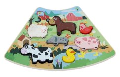 2Kids Toys Dřevěné puzzle Kruh propojitelné 6 v 1