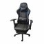 Herné masážne kreslo, čierne, s opierkou na nohy