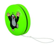 Yo-yo vert avec une taupe qui applaudit