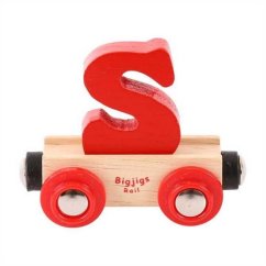 Bigjigs Rail Wagon Calea ferată din lemn pentru trenuri - litera S
