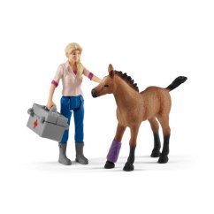 Schleich 42486 Látogató orvos kancával és csikóval