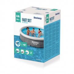 Nafukovací bazén Bestway Fast Set šedý, 3,66m x 76cm
