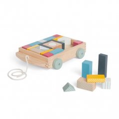Bigjigs Toys Vozík s drevenými kockami