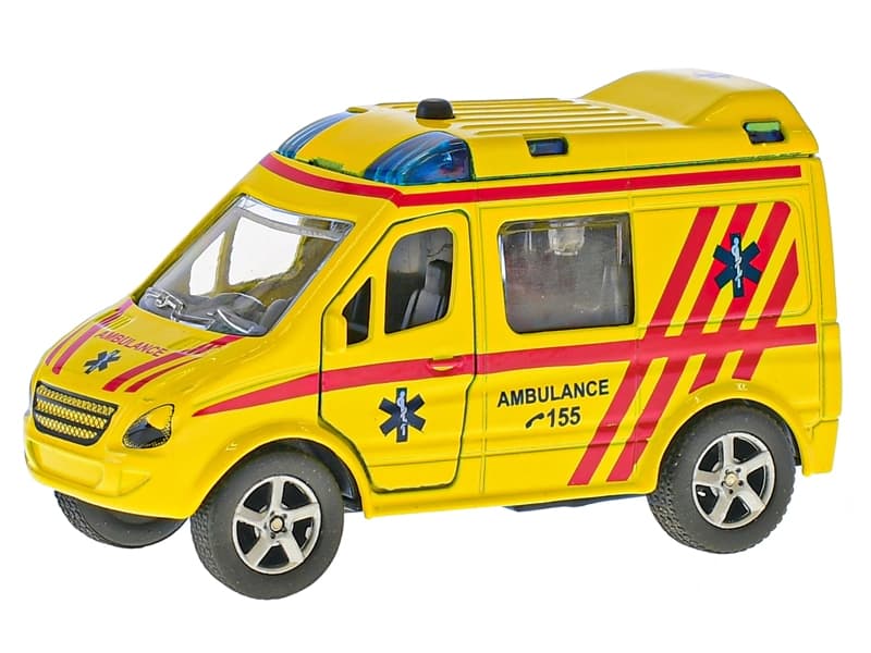 Auto ambulance 11cm kov zpětný chod česky mluvící se světlem