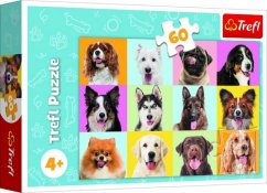 Puzzle Câini drăguți 33x22cm 60 de piese în cutie 21x14x4cm