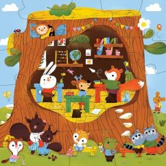 Mudpuppy Puzzle de sol Forêt maternelle avec pièces en forme 25 pièces
