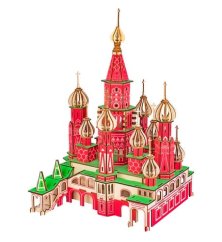 Woodcraft Puzzle 3D din lemn Templul Sfântului Vasile cel Binecuvântat colorat