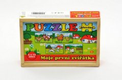 Drevené puzzle Moje prvé zvieratá 4x12 dielikov