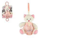 Różowy miś 18cm do łóżeczka/łóżeczka z automatem do nakręcania