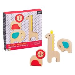 Petit Collage Set Ménagerie musicale avec instruments en bois 3pcs