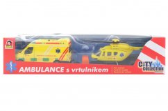Set ambulance + hélicoptère avec lumière et son