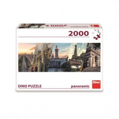 Dino Paris koláž 2000 panoramatické puzzle