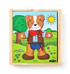 Puzzle Sznurowana szafa z pieskami, 18 elementów