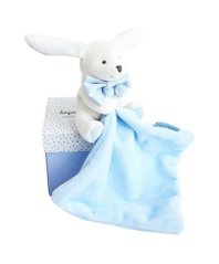 Doudou Coffret cadeau bleu - lapin avec crapaud 10 cm