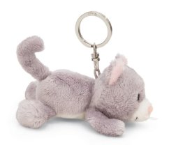 NICI kulcstartó Macska szürke 10cm, fekvő zöld