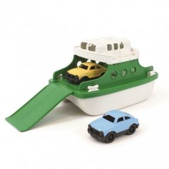 Green Toys Ferry verde y blanco con coches