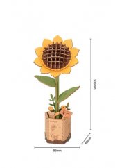 RoboTime Puzzle 3D din lemn Floarea-soarelui
