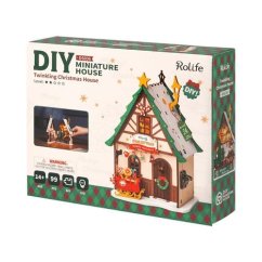 RoboTime Miniatűr karácsonyi ház világító ház