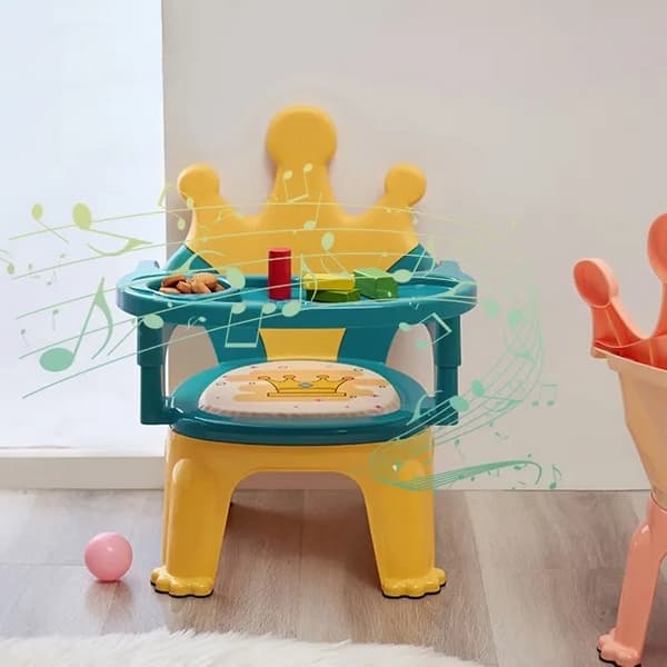 Krzesło do jadalni dla dzieci żółte
