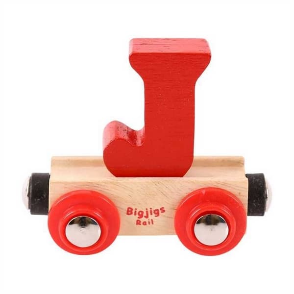 Bigjigs Rail Wagon Binario ferroviario in legno - Lettera J