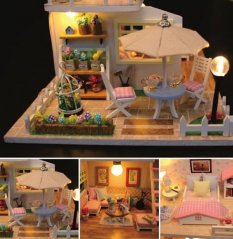 Két gyermek miniatűr ház Rózsaszín ház