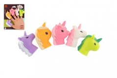 Marioneta de dedo unicornio 5pcs goma 6cm en tarjeta