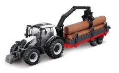 Bburago - FARMLAND, Set Valtra N174 se třemi přívěsy, 10 cm