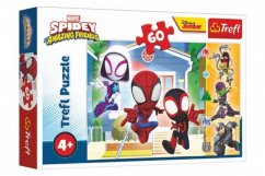 Puzzle In Spidey's World/Spidey and his Amazing Friends 33x22cm 60 elementów w pudełku 21x14x4cm