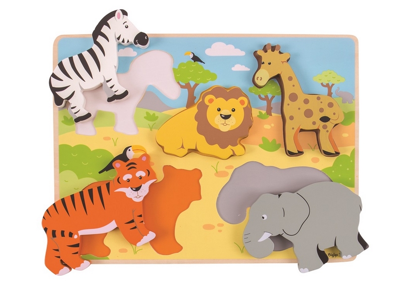 Bigjigs Toys Inserire il puzzle safari