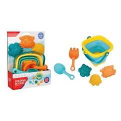Jeu de sable coloré avec seau pliant