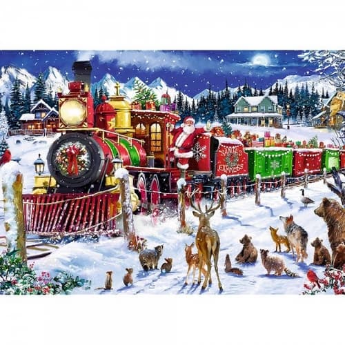 Puzzle Santa's Express 68x48cm 1000 pièces dans une boîte 33x28x6cm