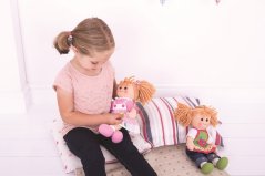 Bigjigs Toys Różowy płaszczyk z czapeczką dla lalki 28 cm