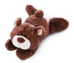 NICI ours brun en peluche couché, 20 cm (éco-vert)