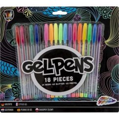 Zselés tollak 18 db neon, csillámos, pasztell színű
