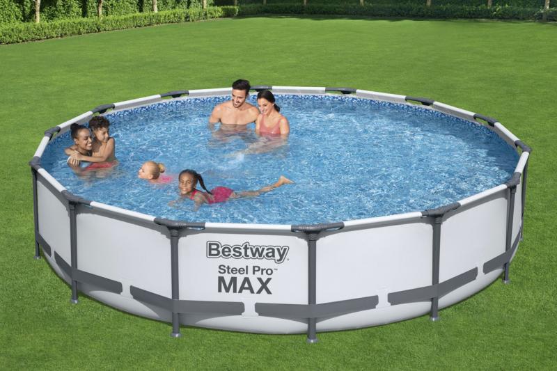 Nadzemní bazén kulatý Bestway Steel Pro MAX, kartušová filtrace, průměr 4,27 m, výška 84 cm