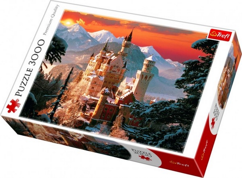 Puzzle Téli kastély Neuschwanstein 3000 darab 116x85cm dobozban 40x27x9cm 116x85cm