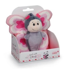 NICI Fluture de pluș Love în cutie cadou, 10 cm