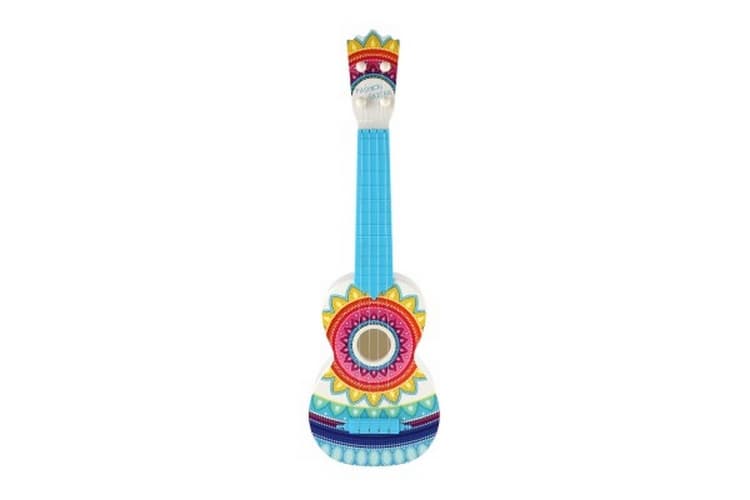 Chitară/ukulele din plastic 55cm cu bețișoare colorate
