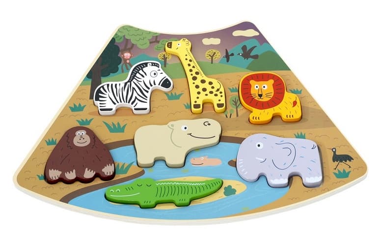 2Kids Toys Dřevěné puzzle Kruh propojitelné 6 v 1