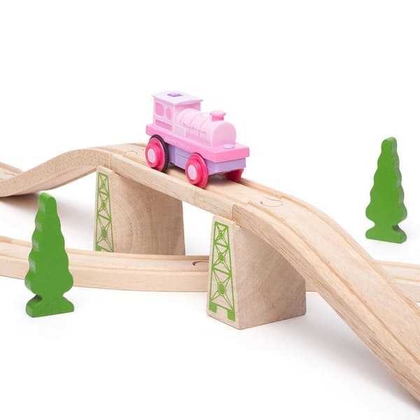 Bigjigs Rail Elektrická lokomotiva Silná růžovka