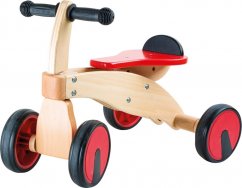 Bicicleta de carreras de madera roja de pie pequeño