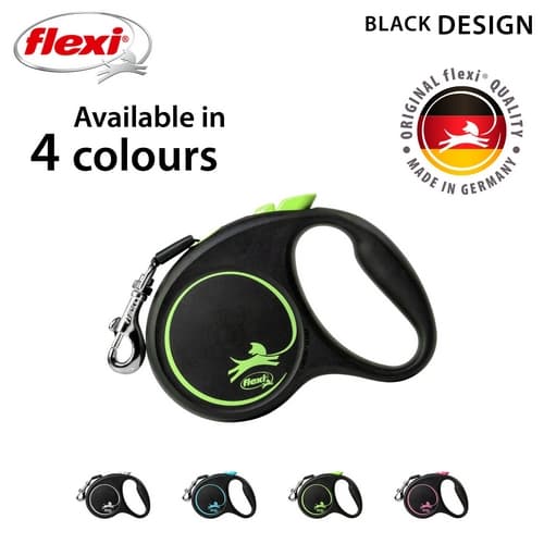 Flexi Vodítko Black Design S pásek 5m černo-zelené