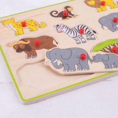 Bigjigs Toys Wkładane puzzle safari